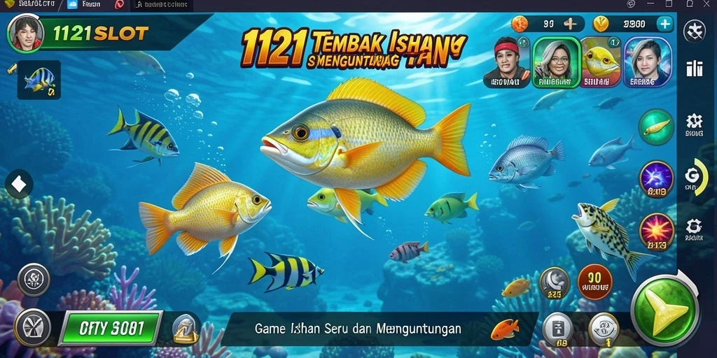 Gameplay seru menembak ikan dalam 1121SLOT.