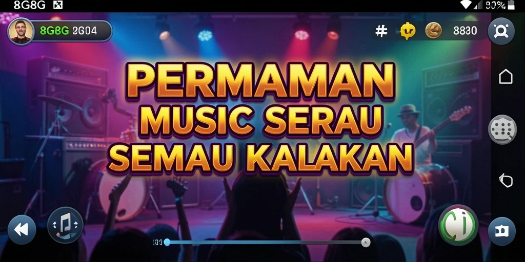 Tampilan gameplay yang seru dalam permainan musik 8G8G.