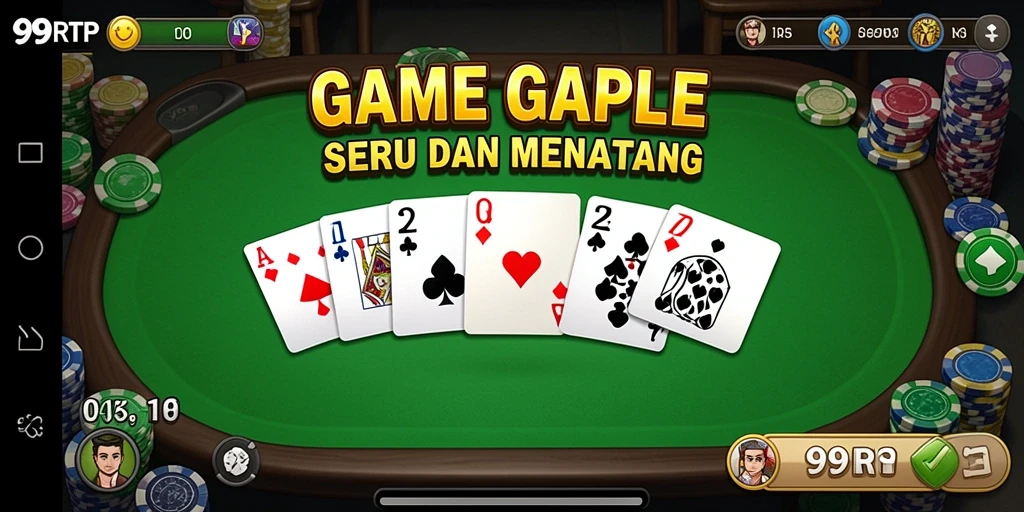 Screenshot gameplay Gaple yang seru dan interaktif.