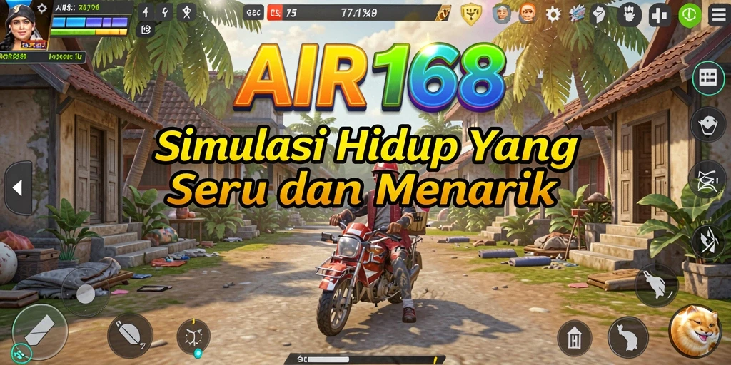 Tampilan gameplay AIR168 dengan dunia simulasi yang interaktif dan grafis menarik.