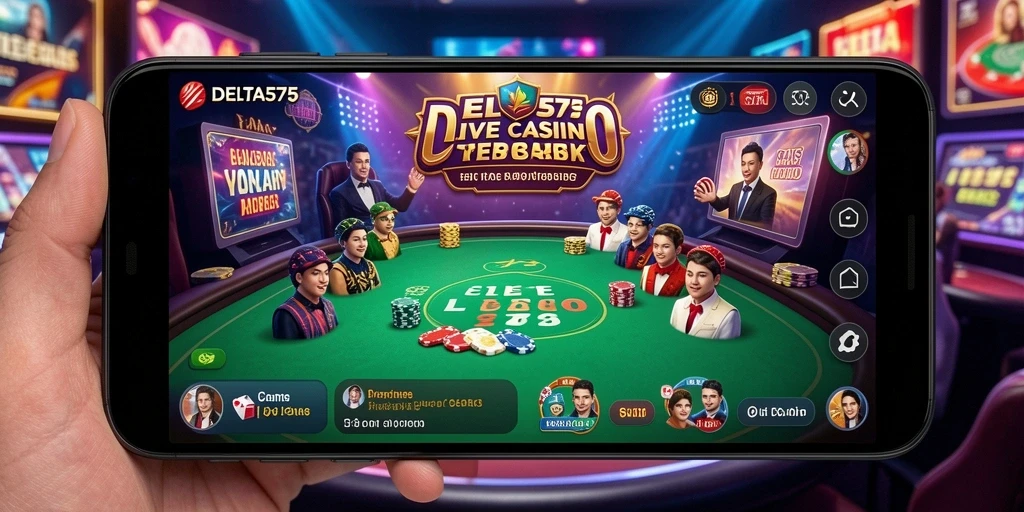 Tampilan gameplay DELTA575 di meja Live Casino yang mendebarkan.
