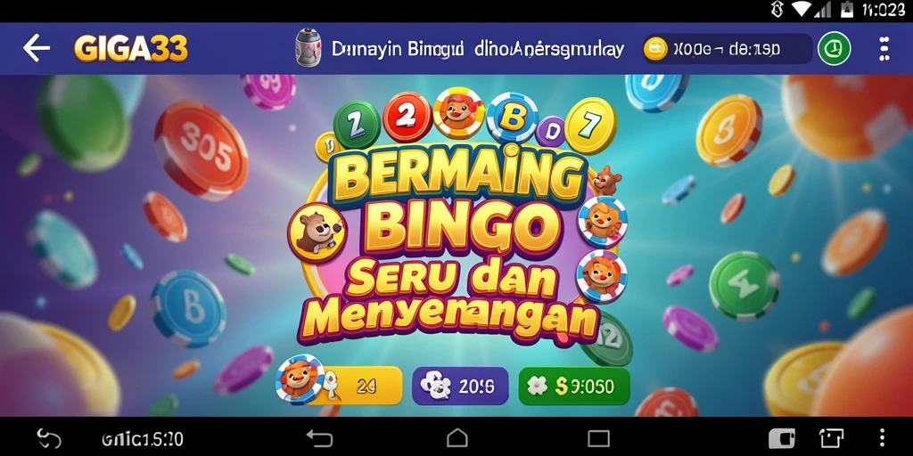 Screenshot gameplay GIGA33 yang menunjukkan keseruan bermain Bingo.