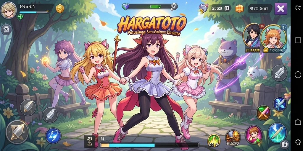 Pertarungan seru dalam HARGATOTO menampilkan karakter anime favorit.