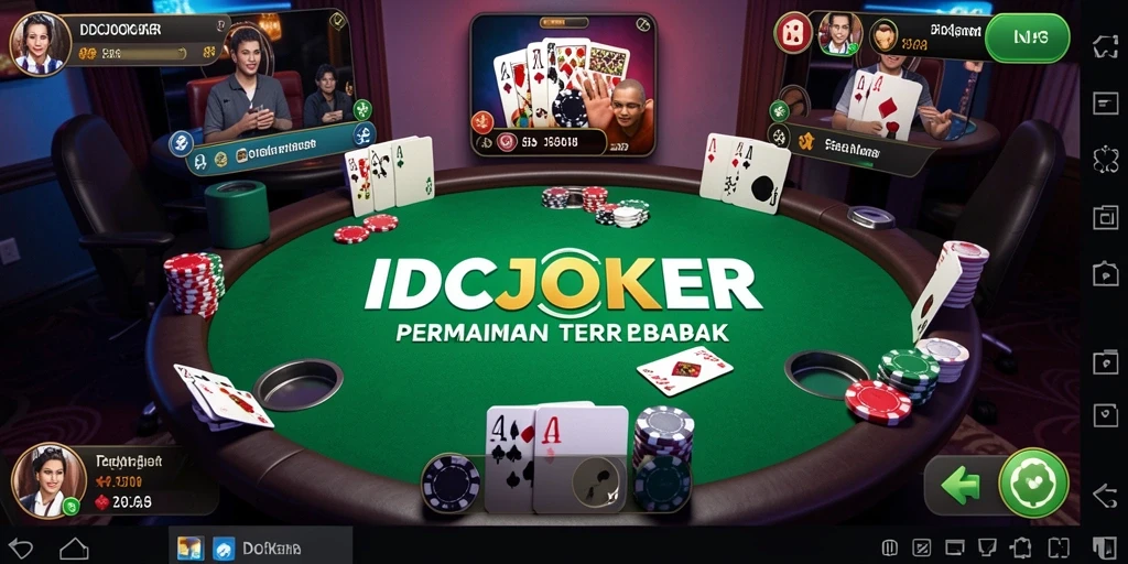 Tampilan gameplay menarik dari IDCJOKER dengan aksi poker yang seru.