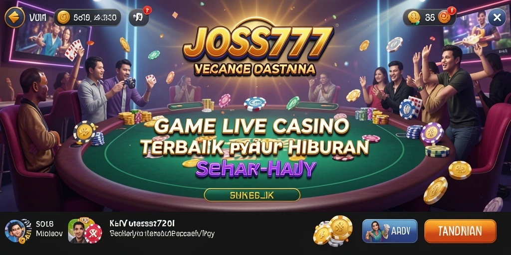 Tampilan gameplay JOSS777 yang mendebarkan dalam Live Casino.