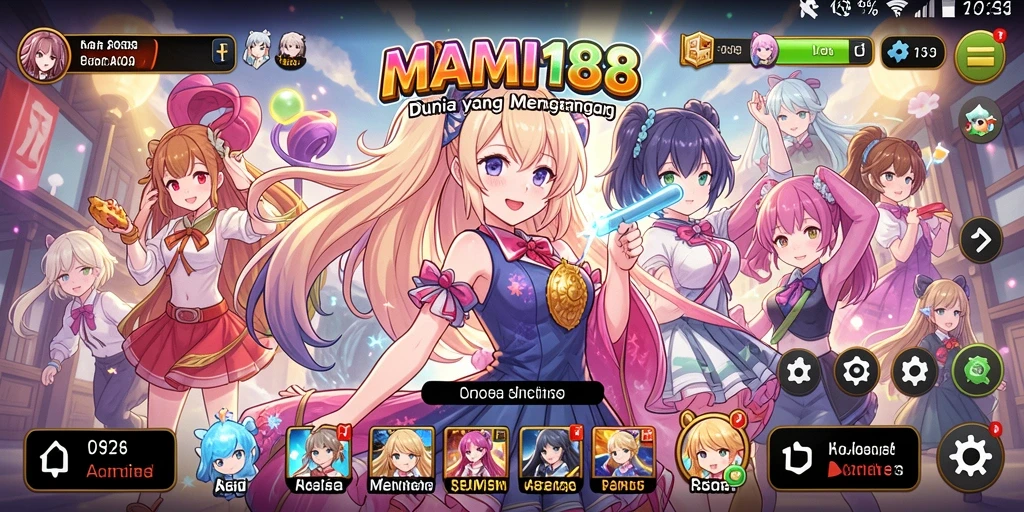 Screenshot menarik dari gameplay MAMI188 yang menunjukkan karakter anime yang dinamis.