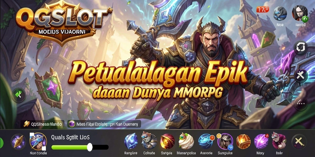 Screenshot gameplay QQSLOT yang menampilkan aksi petualangan MMORPG.