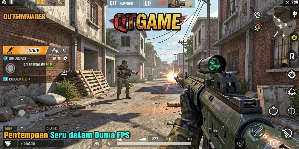 Gameplay mendebarkan QTGAME menampilkan aksi tembak-menembak intens.