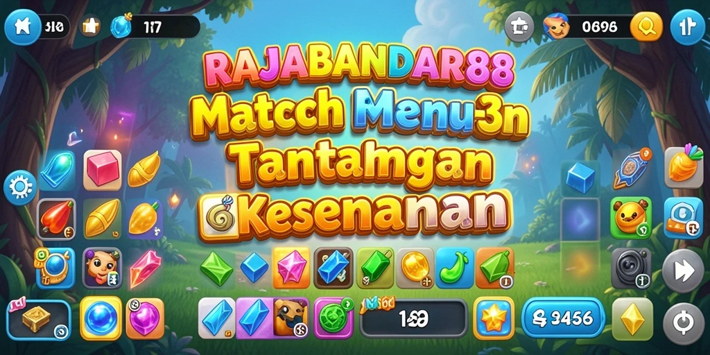 Screenshot gameplay RAJABANDAR88 dengan elemen Match-3 yang menarik.