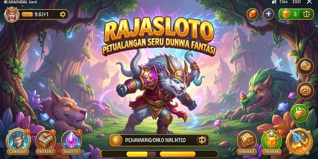 Gameplay RAJASLOTO menampilkan petualangan seru di dunia fantasi.