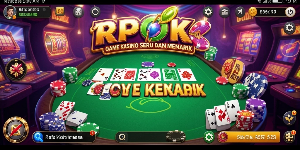 Screenshot gameplay RPOK menampilkan aksi kasino yang mendebarkan.