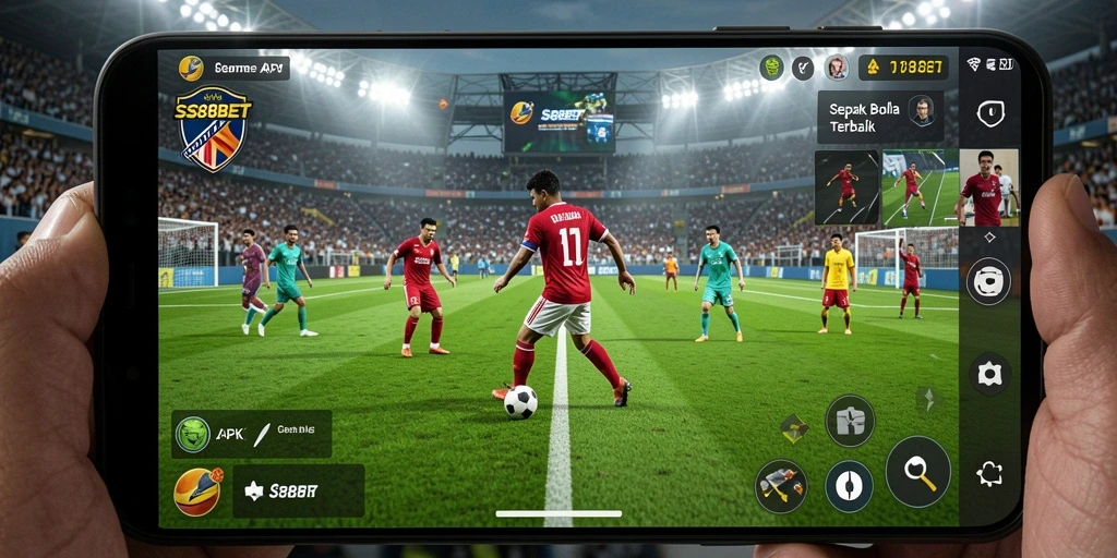 Tampilan gameplay SS88BET dengan aksi sepak bola yang memukau.