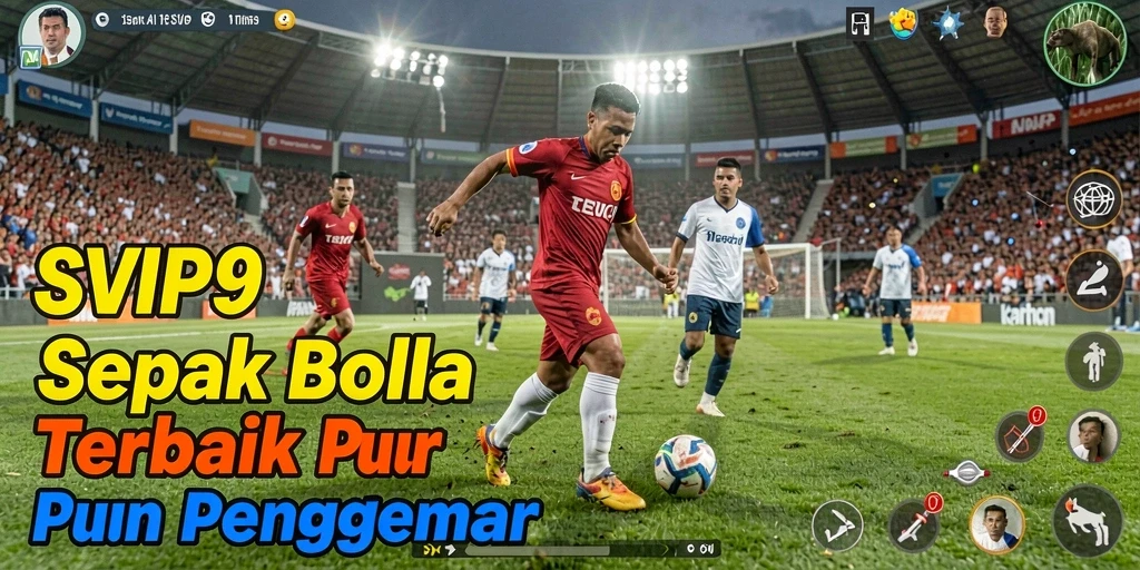 Tampilan gameplay SVIP9 yang memukau dan realistis di lapangan sepak bola.